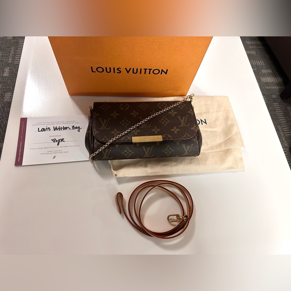 Louis Vuitton Monogram Favorite PM with Leather Crossbody Strap
